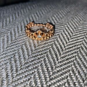 Rose Gold Pandora Princess Ring, Size 6